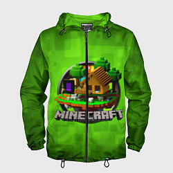 Мужская ветровка Minecraft Logo Green
