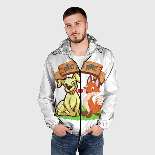 Мужская ветровка Пёс да Лис / 3D-Черный – фото 3