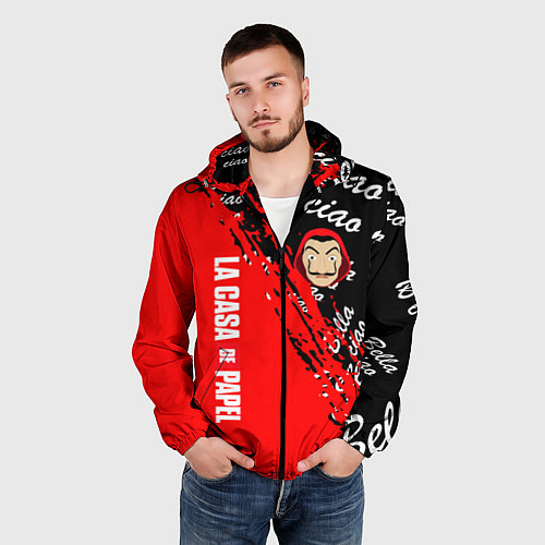 Мужская ветровка La Casa de Papel bum bum ciao / 3D-Черный – фото 3