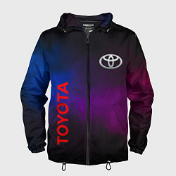 Ветровка с капюшоном мужская Toyota - неоновый дым, цвет: 3D-черный