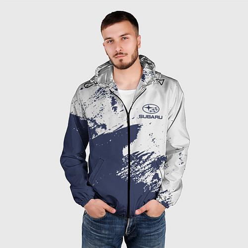 Мужская ветровка Subaru - Текстура / 3D-Черный – фото 3