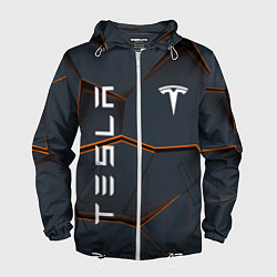 Ветровка с капюшоном мужская Tesla текстура, цвет: 3D-белый