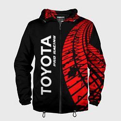 Ветровка с капюшоном мужская TOYOTA Pro Racing - Следы Шин, цвет: 3D-черный