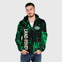 Ветровка с капюшоном мужская Land Rover, Ленд Ровер, цвет: 3D-черный — фото 2