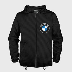 Ветровка с капюшоном мужская BMW LOGO CARBON ЧЕРНЫЙ КАРБОН, цвет: 3D-черный