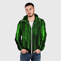 Ветровка с капюшоном мужская Бегущий по коду, цвет: 3D-белый — фото 2