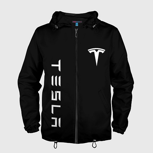 Мужская ветровка Tesla Тесла логотип и надпись / 3D-Черный – фото 1