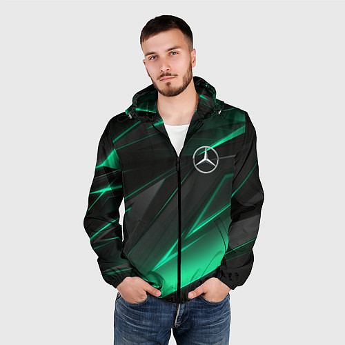 Мужская ветровка MERCEDES-BENZ AMG NEON STRIPES PETRONAS / 3D-Черный – фото 3