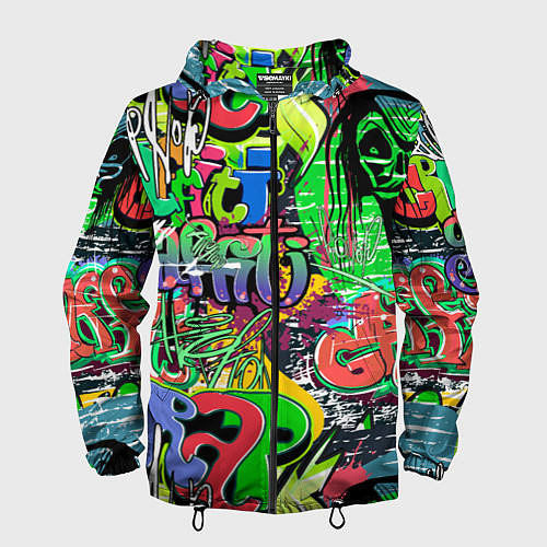 Мужская ветровка Граффити с черепами / 3D-Черный – фото 1