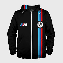 Ветровка с капюшоном мужская БМВ 3 STRIPE BMW, цвет: 3D-белый