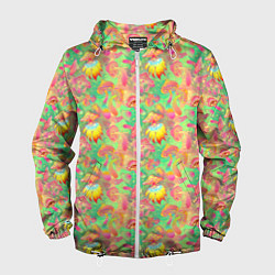 Ветровка с капюшоном мужская Магические Грибы Психоделика, цвет: 3D-белый