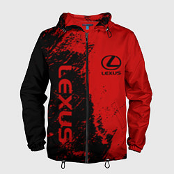 Ветровка с капюшоном мужская Lexus Лексус Черно красный, цвет: 3D-черный