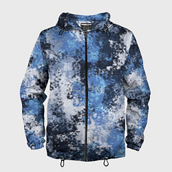 Ветровка с капюшоном мужская Спортивный камуфляж Пикси - Черника, цвет: 3D-черный
