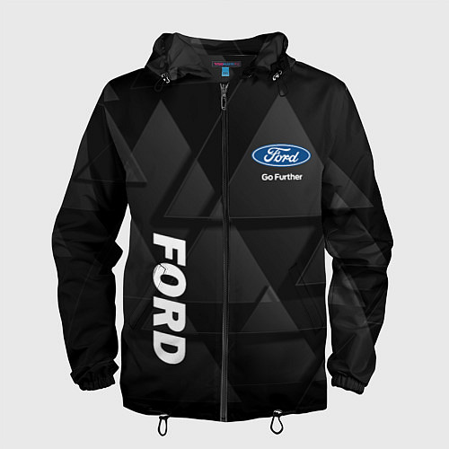 Мужская ветровка Ford Форд Треугольники / 3D-Черный – фото 1