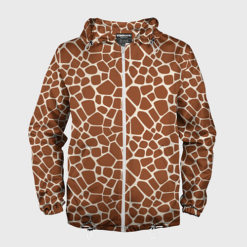Мужская ветровка Шкура Жирафа - Giraffe / 3D-Белый – фото 1