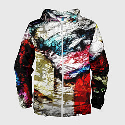 Ветровка с капюшоном мужская Fashion pattern Abstraction Impression, цвет: 3D-белый