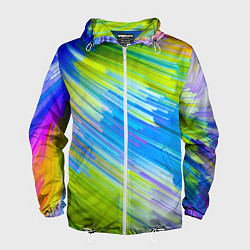 Ветровка с капюшоном мужская Color vanguard pattern Raster, цвет: 3D-белый