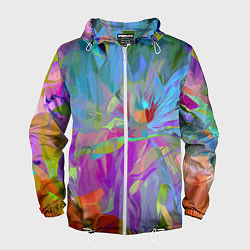 Ветровка с капюшоном мужская Abstract color pattern Summer 2022, цвет: 3D-белый