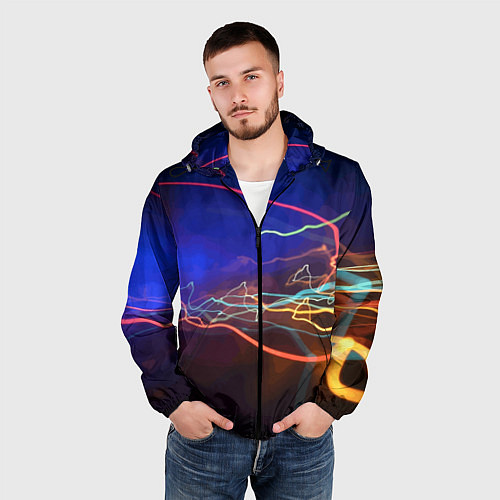 Мужская ветровка Neon vanguard pattern Lightning Fashion 2023 / 3D-Черный – фото 3