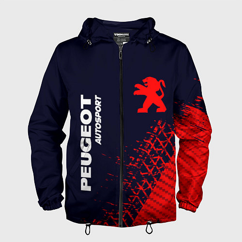 Мужская ветровка ПЕЖО Autosport Следы Шин / 3D-Черный – фото 1