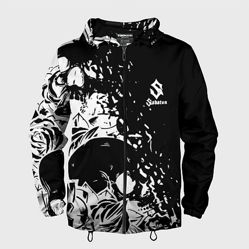 Мужская ветровка Sabaton - сабатон черепа / 3D-Черный – фото 1