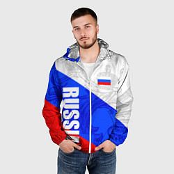 Ветровка с капюшоном мужская RUSSIA - SPORTWEAR - ТРИКОЛОР, цвет: 3D-белый — фото 2