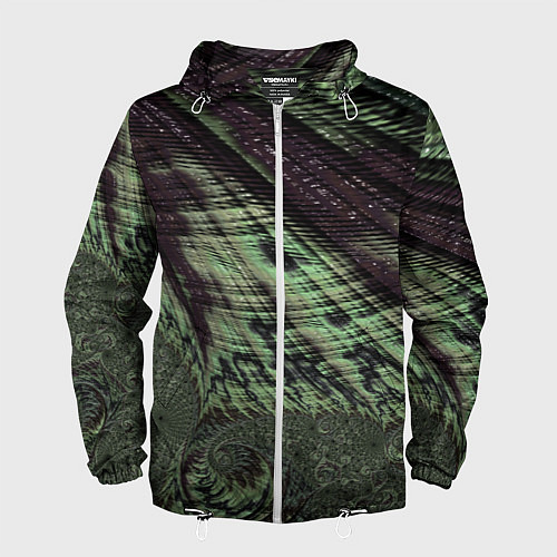 Мужская ветровка Камуфляжный змеиный фрактал / 3D-Белый – фото 1