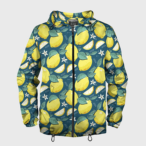 Мужская ветровка Cute lemon pattern / 3D-Черный – фото 1