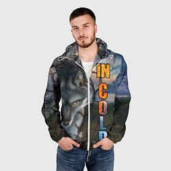 Ветровка с капюшоном мужская IN COLD wolf with logo, цвет: 3D-белый — фото 2