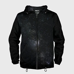 Ветровка с капюшоном мужская Лонгслив Звезды и космос, цвет: 3D-черный
