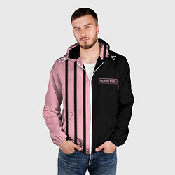 Ветровка с капюшоном мужская BLACKPINK HALF BLACK-PINK MINI LOGO, цвет: 3D-белый — фото 2