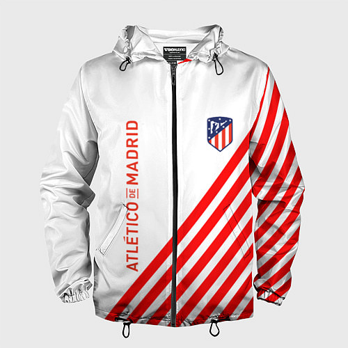 Мужская ветровка Atletico madrid красные полосы / 3D-Черный – фото 1