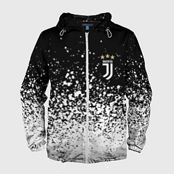 Ветровка с капюшоном мужская Juventus fc брызги краски, цвет: 3D-белый