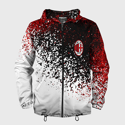 Мужская ветровка Ac milan краска / 3D-Черный – фото 1