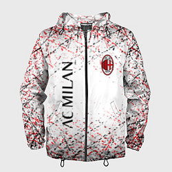 Ветровка с капюшоном мужская Ac milan logo, цвет: 3D-черный