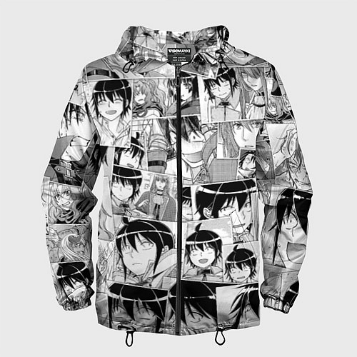 Мужская ветровка Tsuki ga Michibiku Isekai Douchuu pattern / 3D-Черный – фото 1