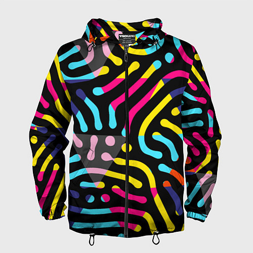 Мужская ветровка Красочный авангардный паттерн / 3D-Черный – фото 1
