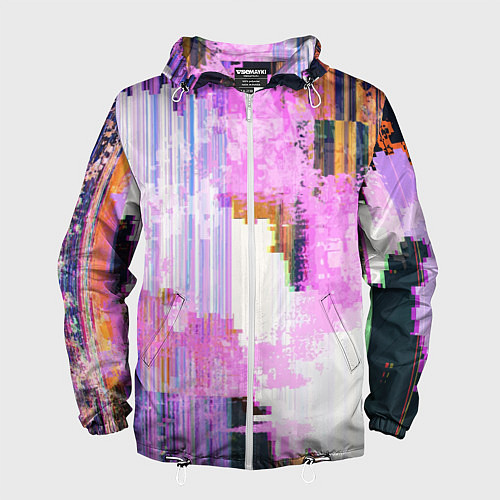 Мужская ветровка Glitch art Fashion trend / 3D-Белый – фото 1