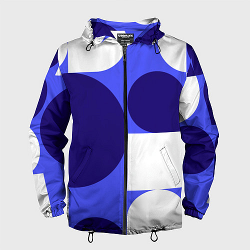 Мужская ветровка Абстрактный набор геометрических фигур - Синий фон / 3D-Черный – фото 1