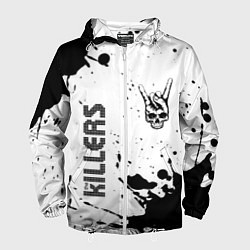 Ветровка с капюшоном мужская The Killers и рок символ на светлом фоне, цвет: 3D-белый