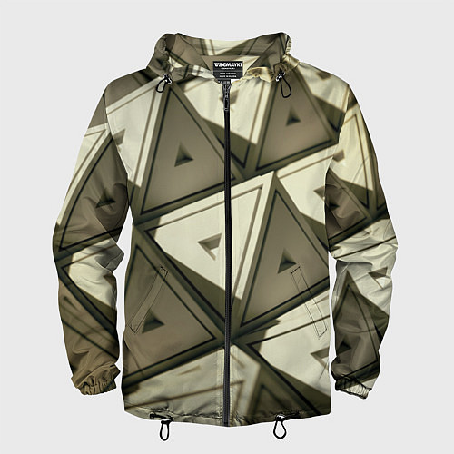 Мужская ветровка 3D иллюзия-пирамиды / 3D-Черный – фото 1