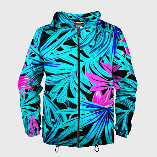Мужская ветровка Palm branches / 3D-Черный – фото 1