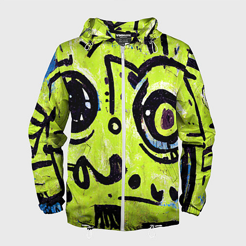 Мужская ветровка Уличное творчество - граффити / 3D-Белый – фото 1