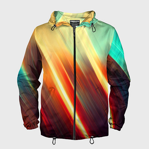 Мужская ветровка Яркие размытые полосы / 3D-Черный – фото 1