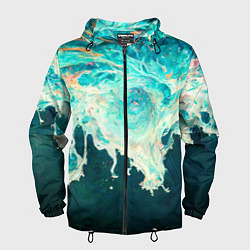 Ветровка с капюшоном мужская Поток воды, цвет: 3D-черный