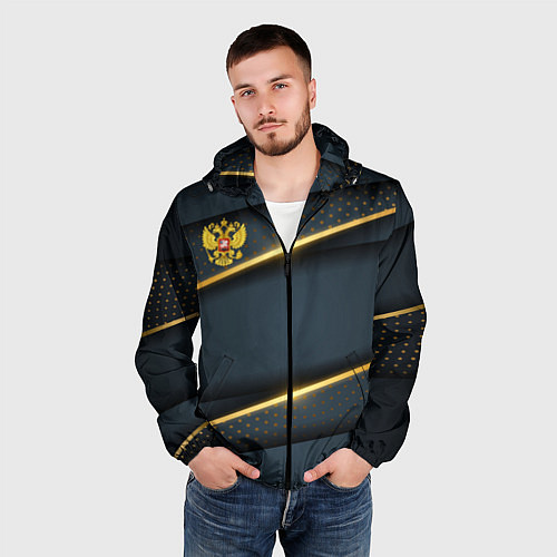 Мужская ветровка Russia luxury gold / 3D-Черный – фото 3