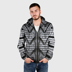 Ветровка с капюшоном мужская Протектор автомобильного колеса, цвет: 3D-черный — фото 2