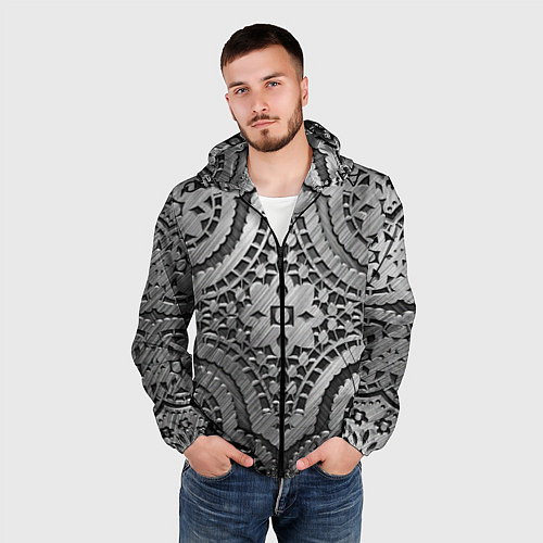 Мужская ветровка Кружевная кольчуга / 3D-Черный – фото 3