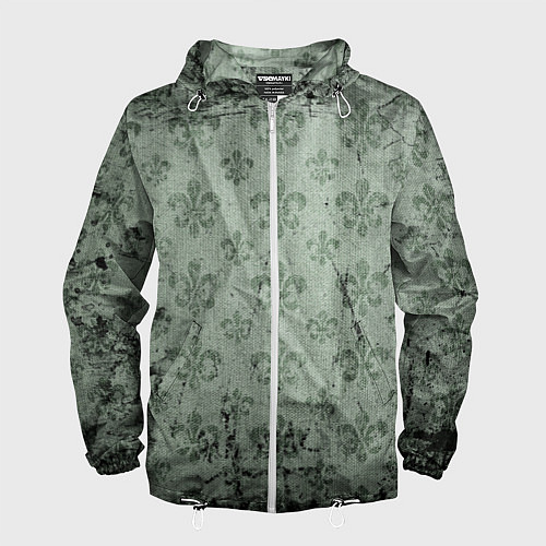 Мужская ветровка Старая затёртая мешковина с принтом / 3D-Белый – фото 1