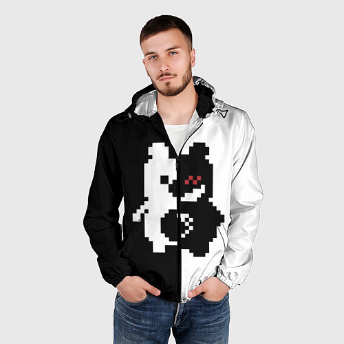 Мужская ветровка Monokuma pixel / 3D-Черный – фото 3